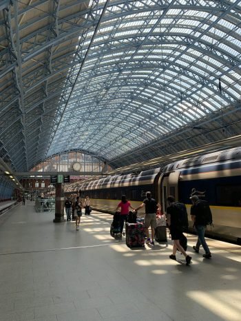 Traveller inside major London station